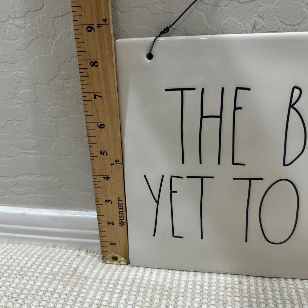 Rae Dunn The Best Is Yet To Come Ceramic Wall Hanging Plaque White Farmhouse